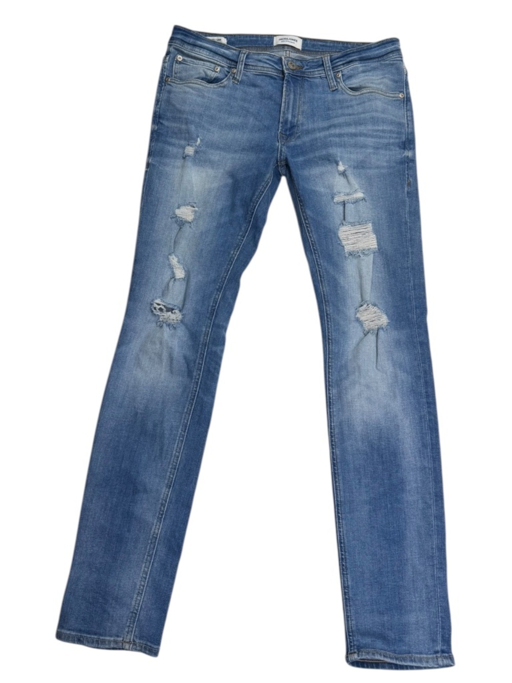 Jack & Jones Liam Skinny Jeans Men's Blue Distressed